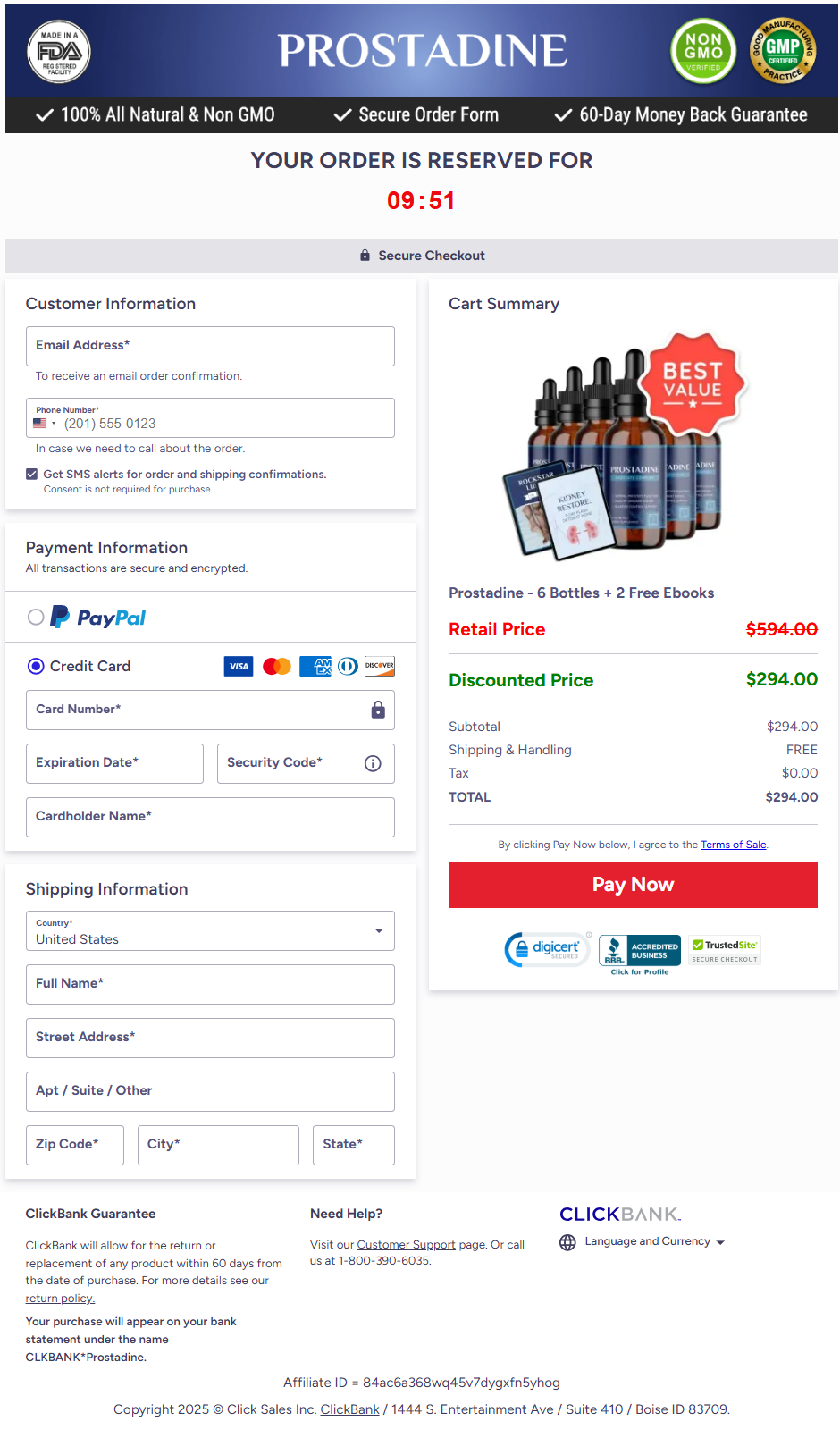 Prostadine Official Website Secure Order Page